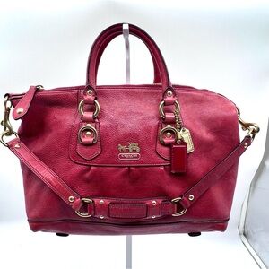 Vintage Coach Leather Satchel Carryall – Dark Red